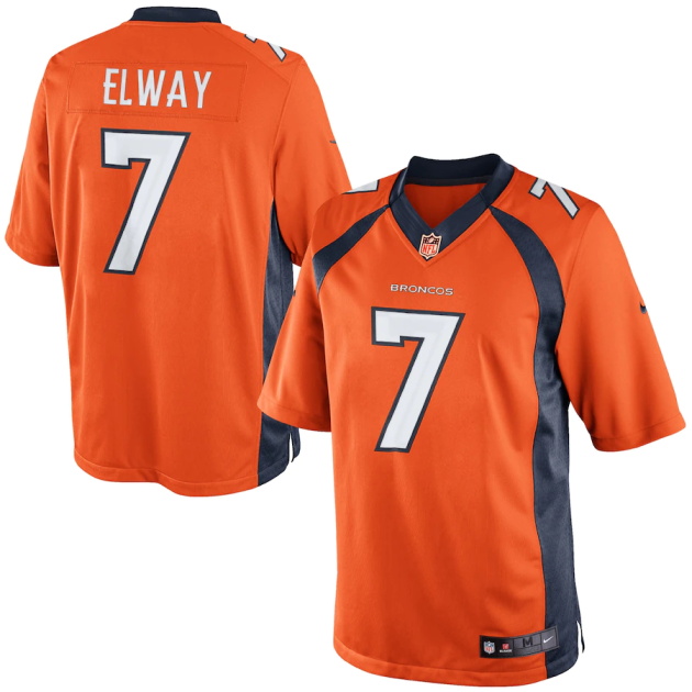 mens nike john elway orange denver broncos retired player limited jersey